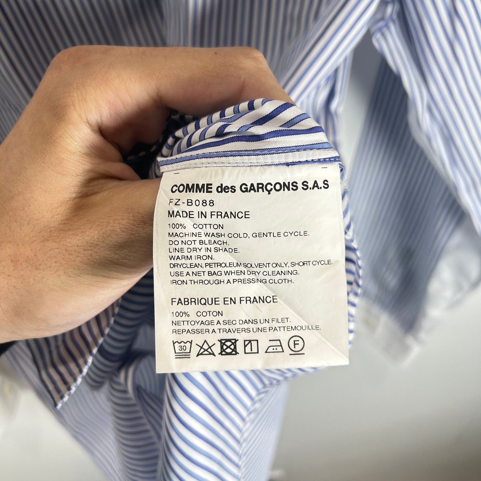 Comme Des Garcons Shirt Strip Shirt Size L
