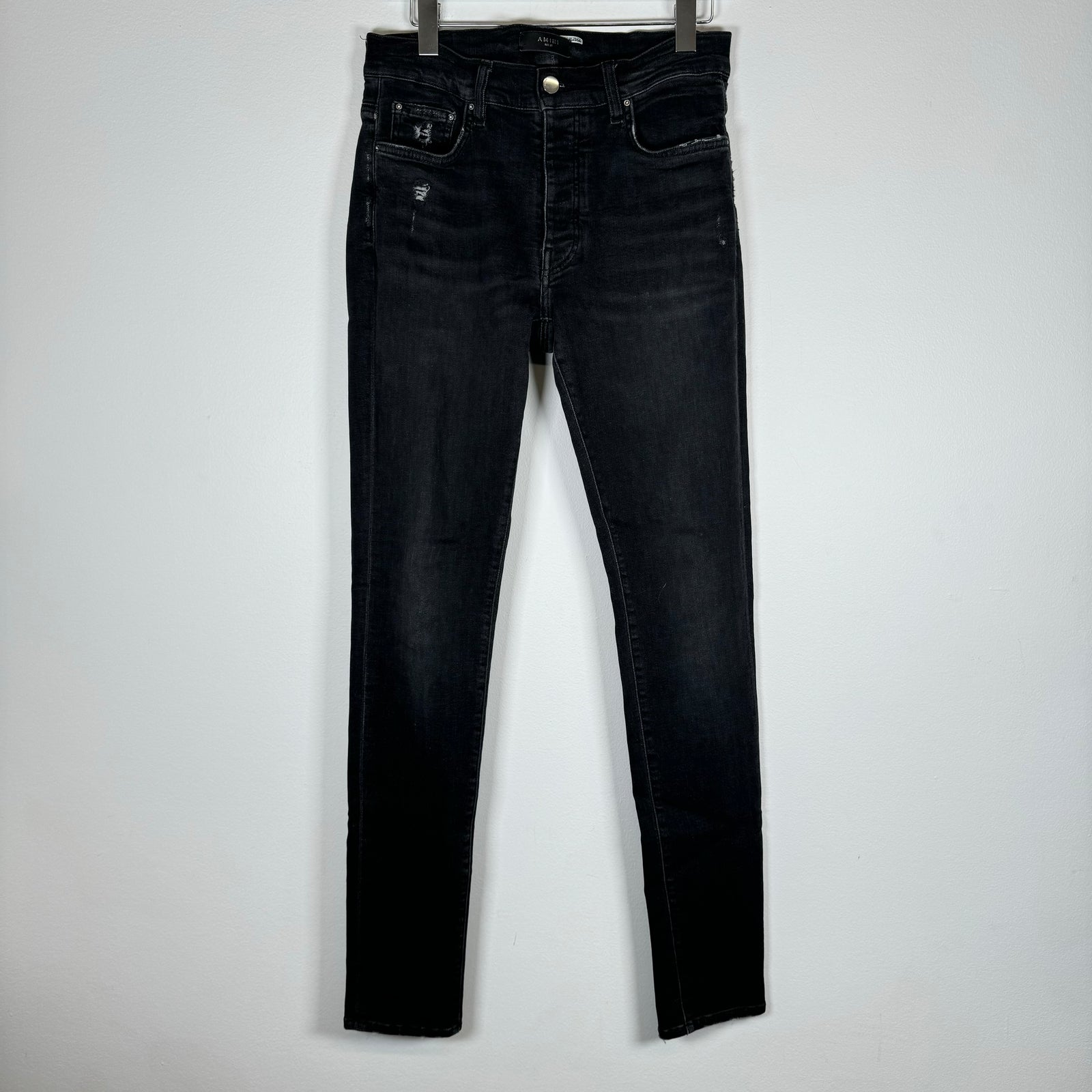 Amiri Black Distressed Skinny Jeans Size 32
