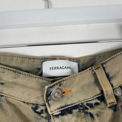 Ferragamo Acid-Wash Denim Jeans