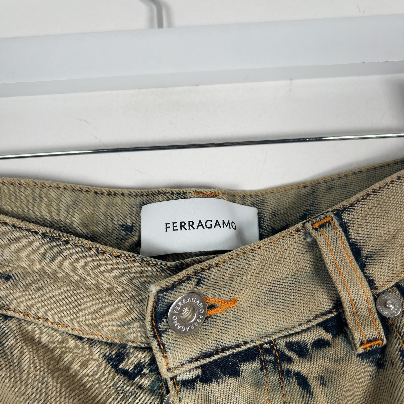 Ferragamo Acid-Wash Denim Jeans