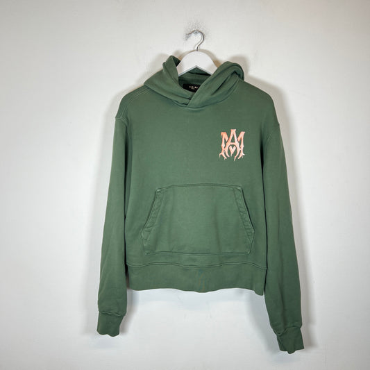 Amiri Green/Peach Watercolor MA Logo Hoodie Size XS