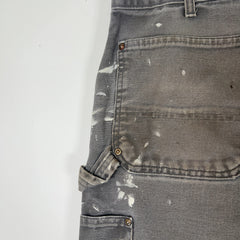 Carhartt Faded Grey Distressed 'Double Knee' Carpenter Pants