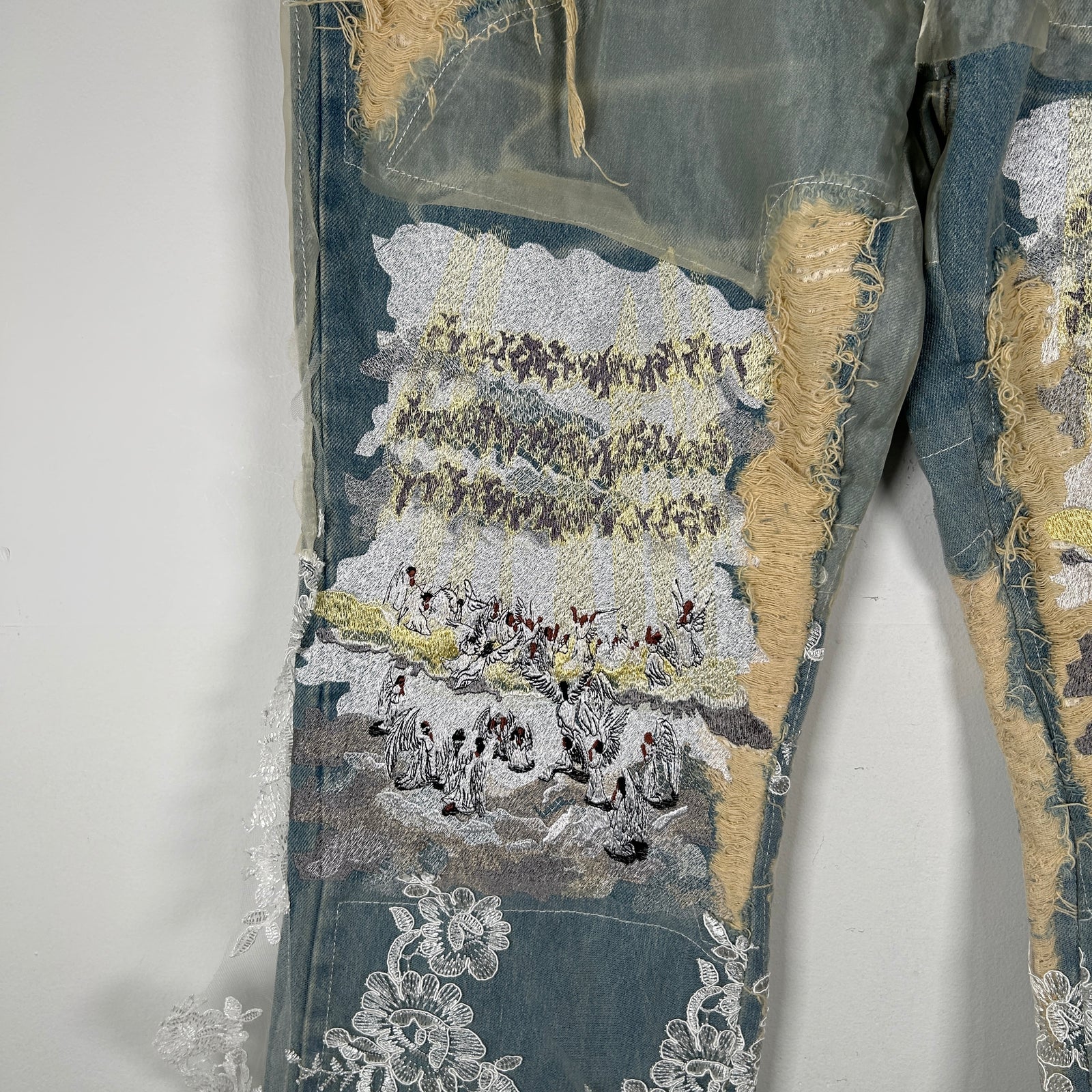 Who Decides War Eternal Heart Lace Jeans Size 36