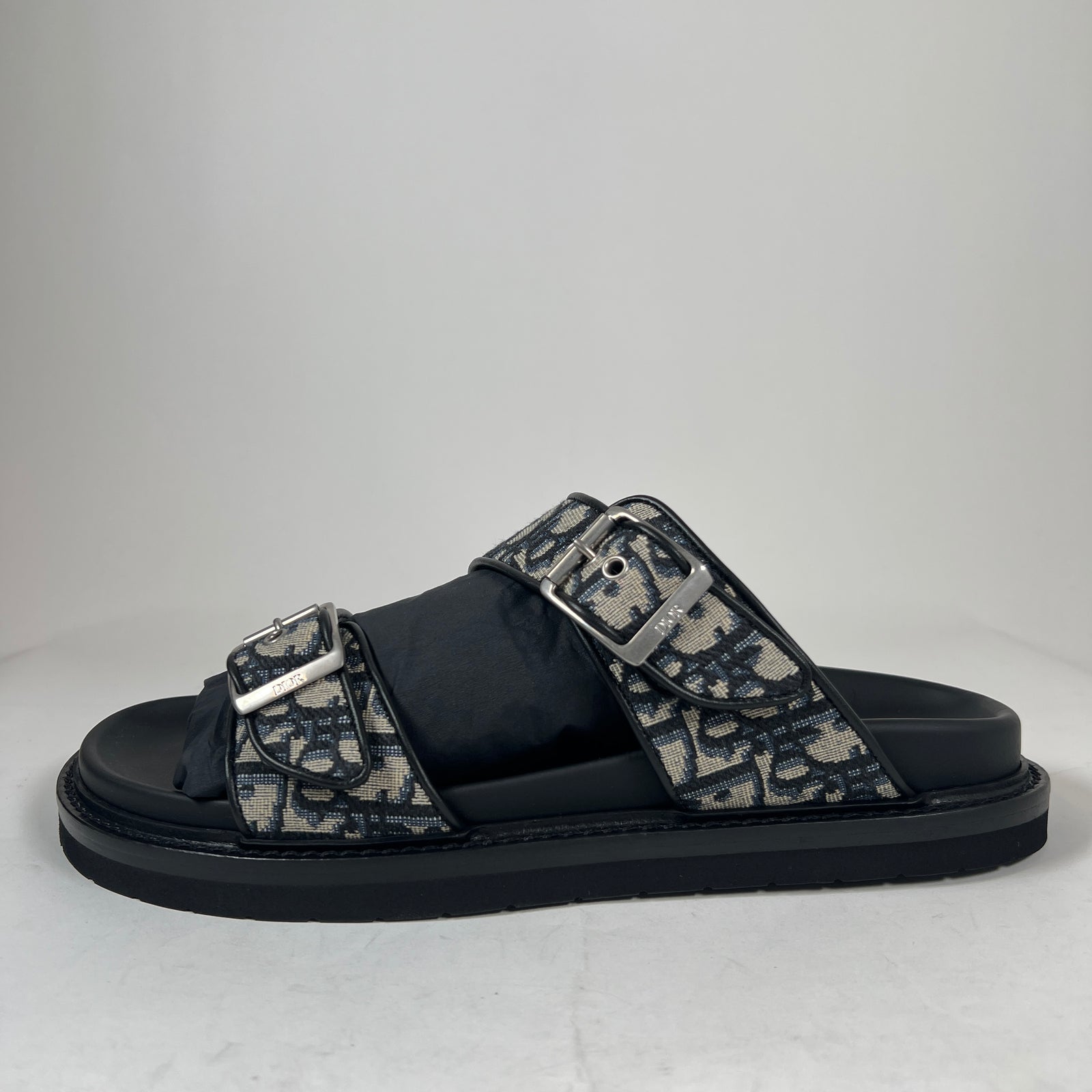 Dior Black/Beige Oblique Aqua Sandals Size 43