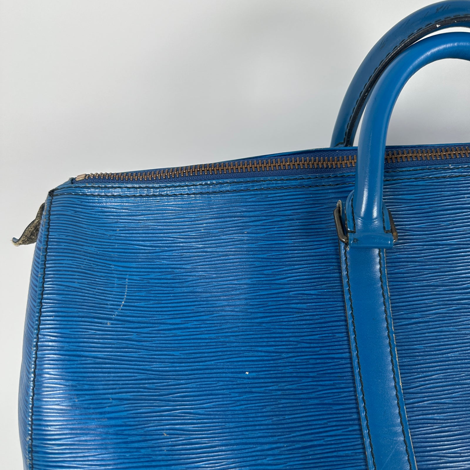 Louis Vuitton Blue Epi Leather Duffle Keepall Size 45