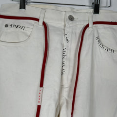 Marni White Stitch Logo Jeans Size 32