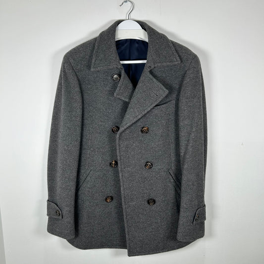 Brunello Cucinelli Grey Wool Peacoat Size 48