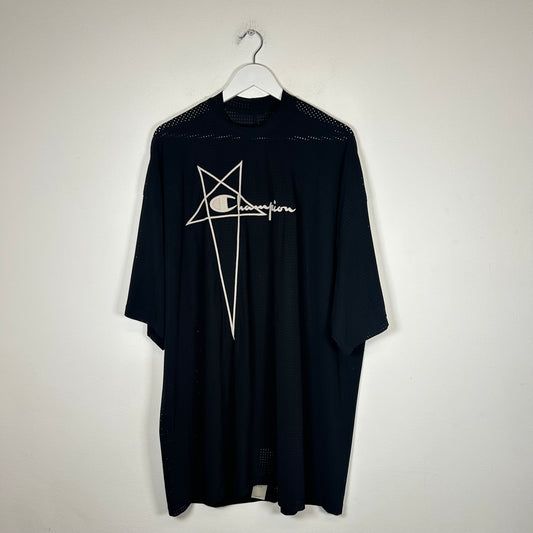 Rick Owens x Champion Black Tommy Tee Size S