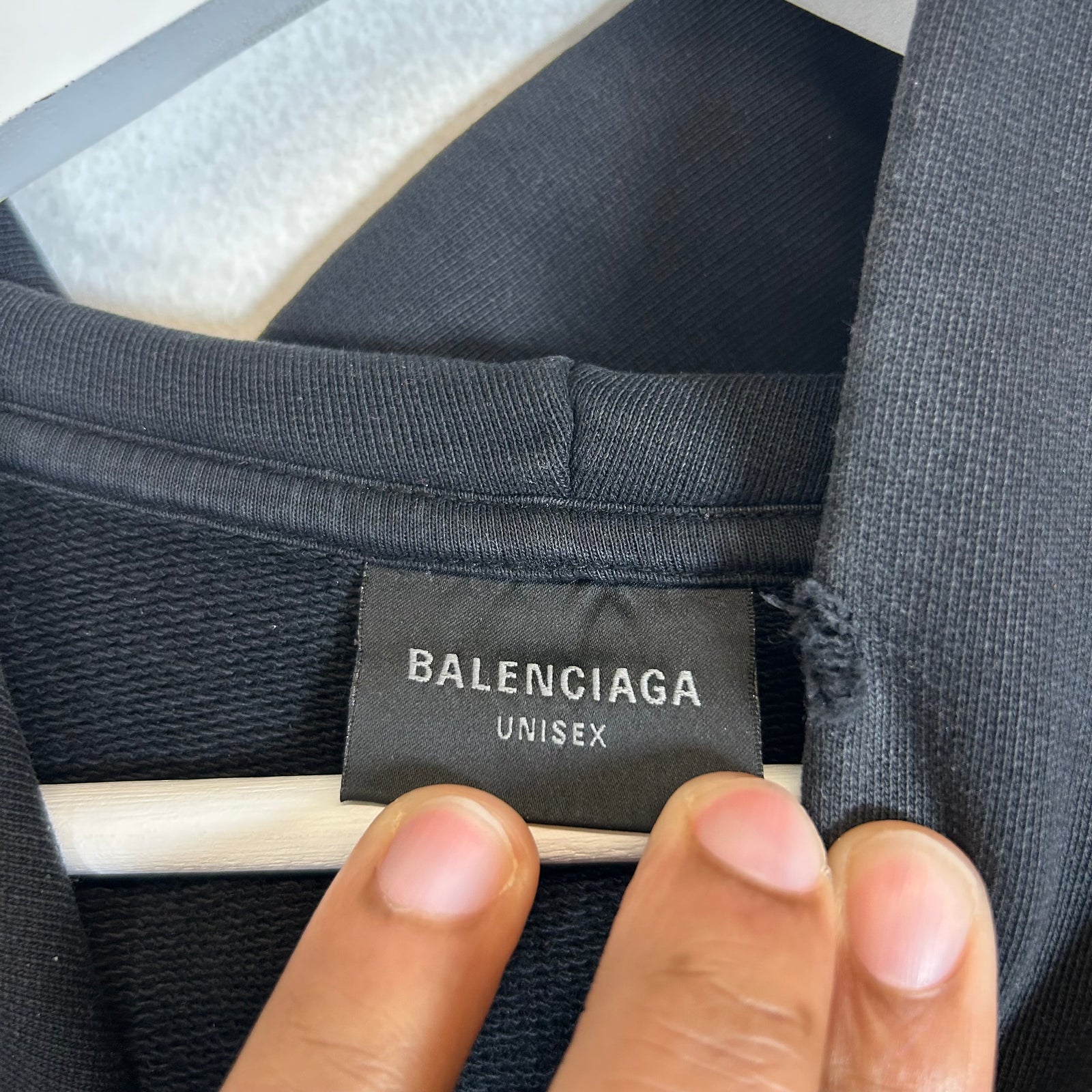 Balenciaga Black 'Be Different' BB Logo Hoodie Size S