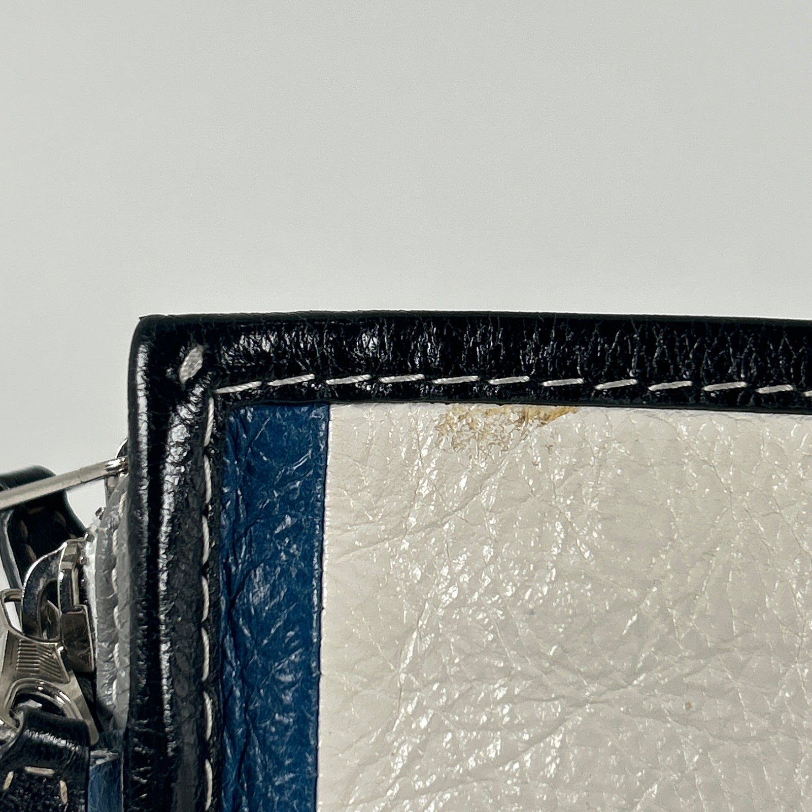 Balenciaga Bazar Striped Leather Crossbody