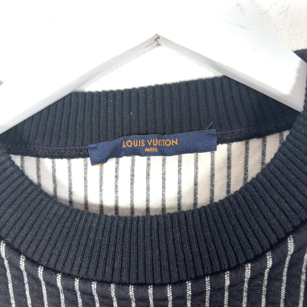 Louis Vuitton Chain Link Striped Black Crewneck