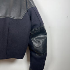 Prada Paneled Wool Down Lined Cropped Bomber Jacket
