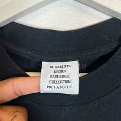 Vetements Black Translation T-Shirt Size M