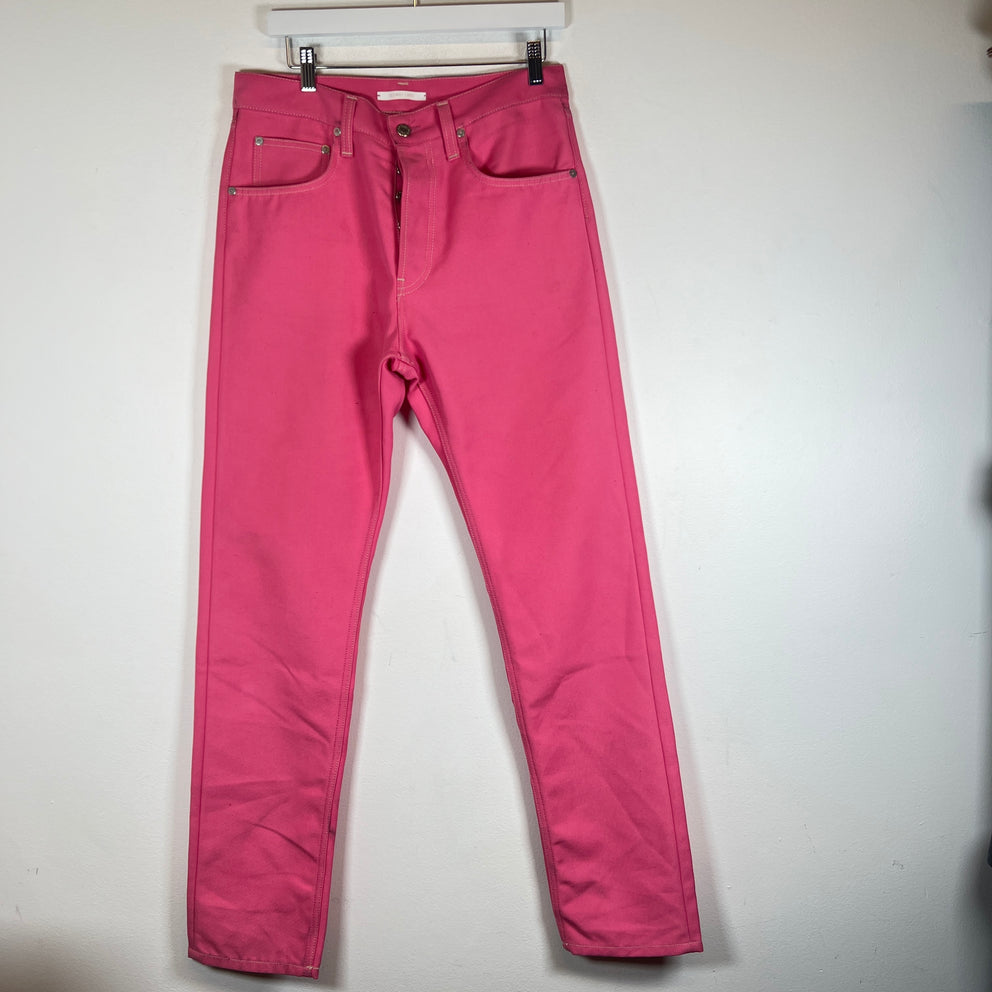Helmut Lang Pink Slim-Fit Denim Jeans Size 28