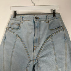 Mugler Spiral Mesh Cut Out Jeans Size 44