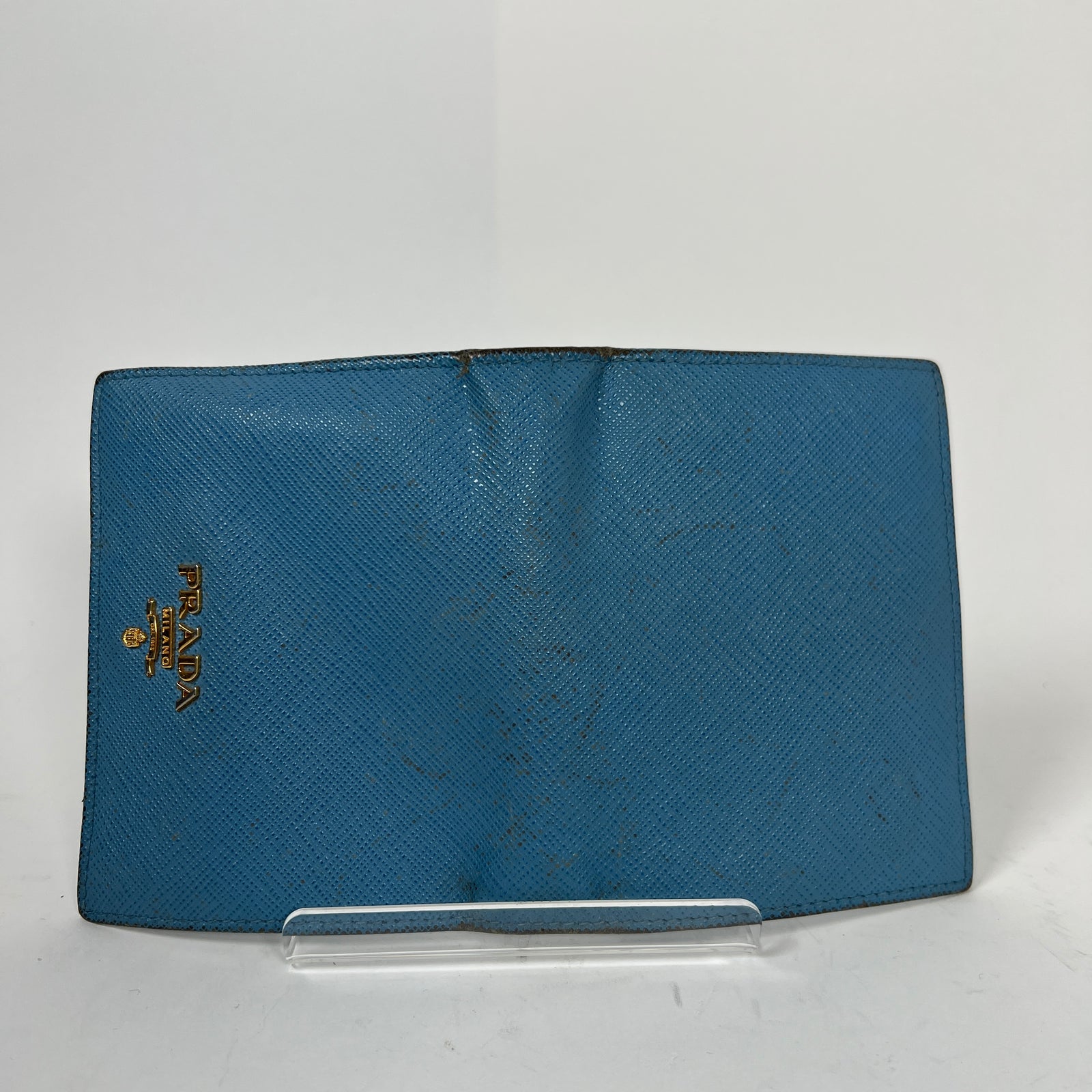 Prada Light Blue Saffiano Leather Wallet