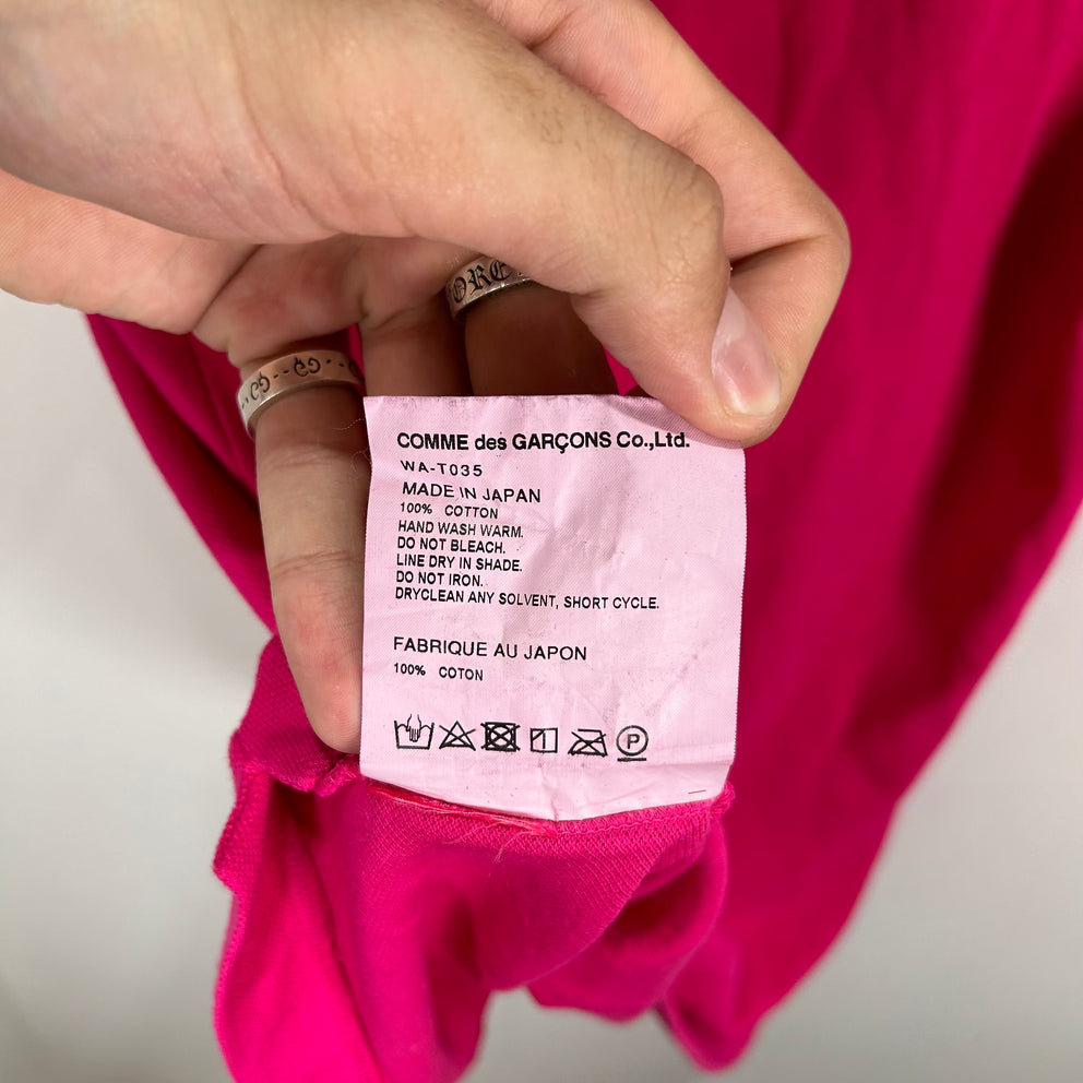 Lacoste x Junya Watanbe CDG Pink Logo Polo Shirt Size S
