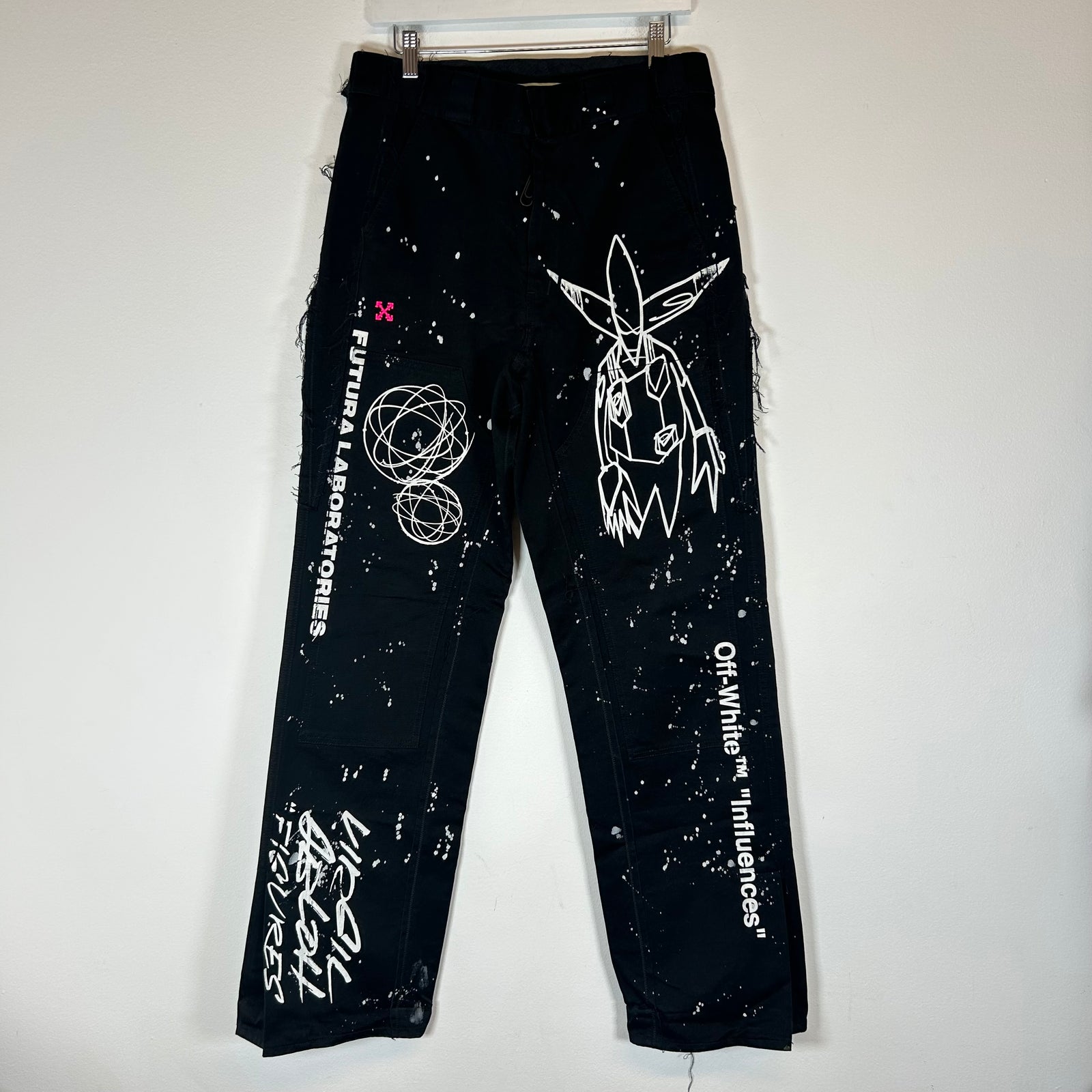 Off-White x Futura Black Alien Carpenter Pants Size 30