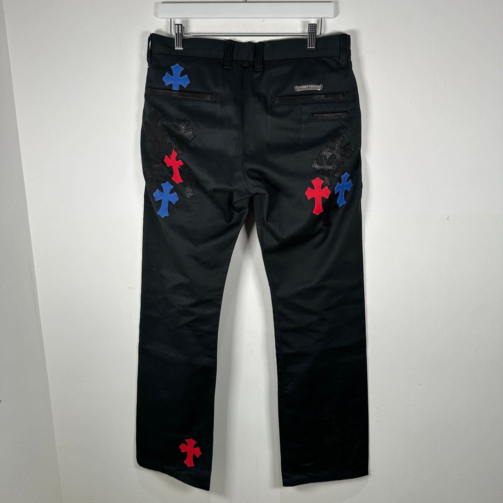 Chrome Hearts Black 'Spiderman' Cross Patch Jeans Size 31