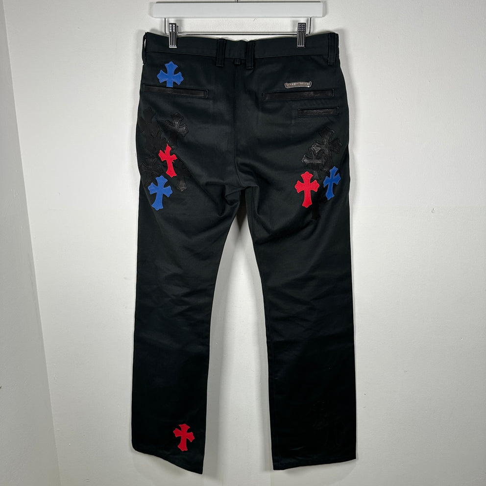 Chrome Hearts Black 'Spiderman' Cross Patch Jeans Size 31