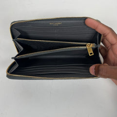 Saint Laurent Grey Zip-Around Wallet