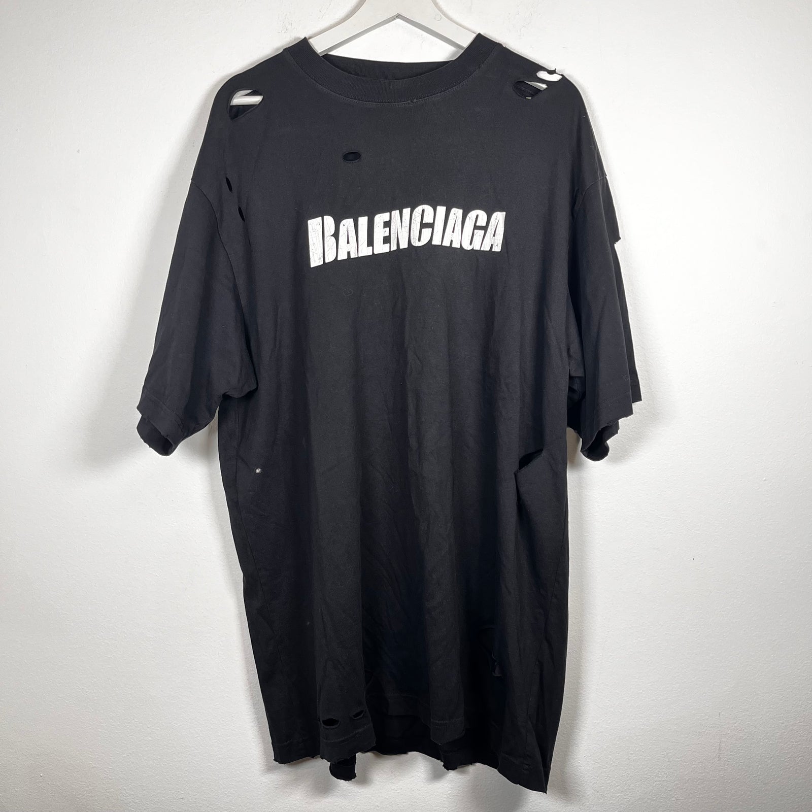 Balenciaga Destroyed Logo T-Shirt Size XXS