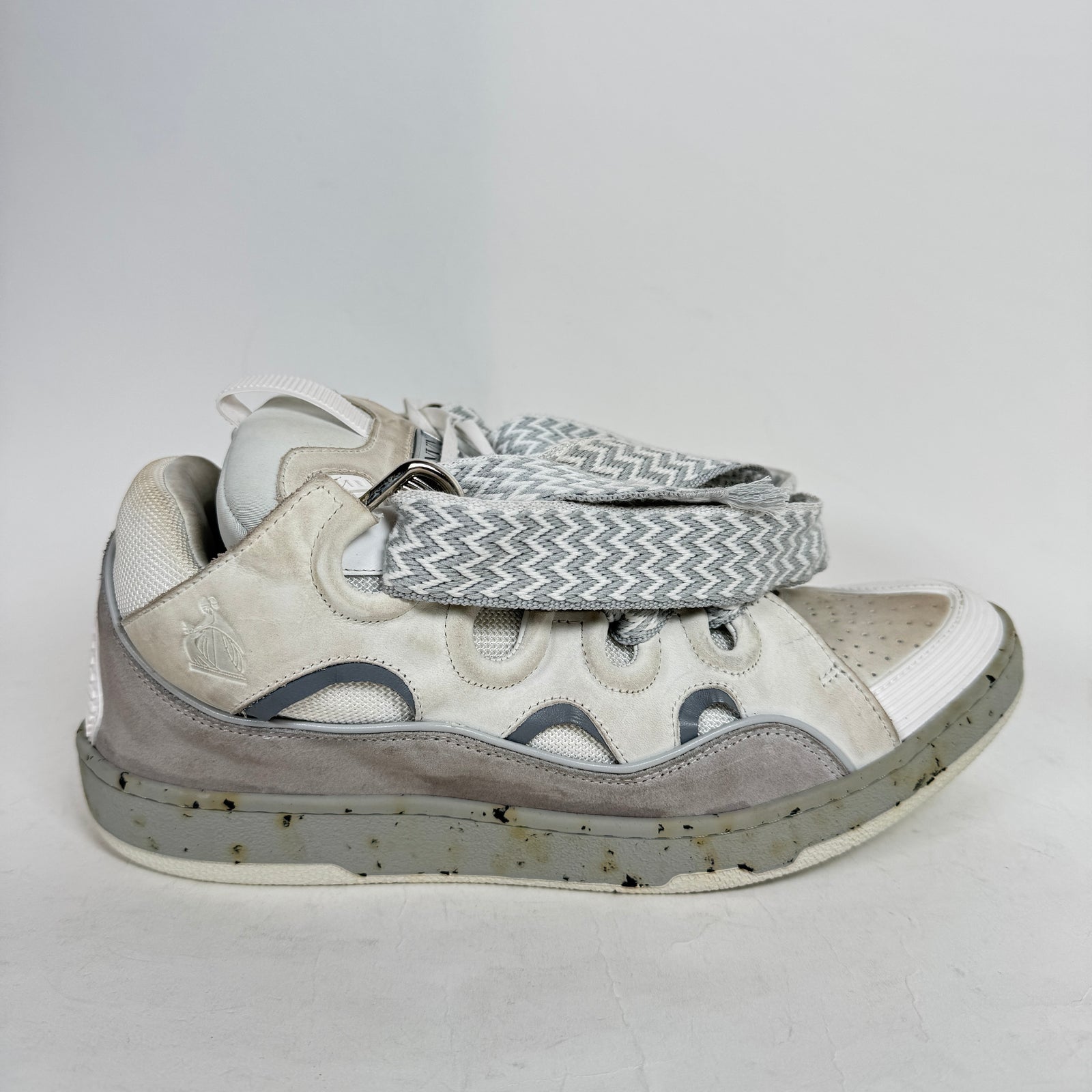 Lanvin White/Grey Curb Sneaker Size 47