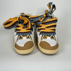 Lanvin White/Yellow Curb Sneakers Size 44
