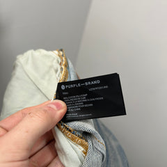 Purple Iridescent Waxed Denim Shorts Size 34