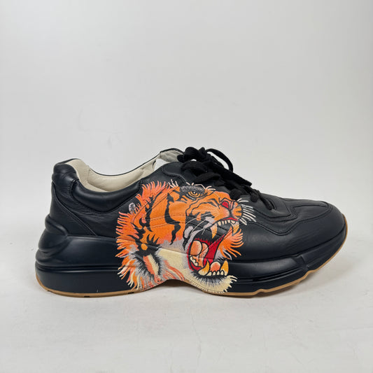 Gucci Black Tiger Rhyton Sneaker Size GG 12