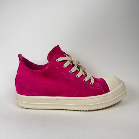 Rick Owens Pink Mainline Suede Low Ramones Size 41