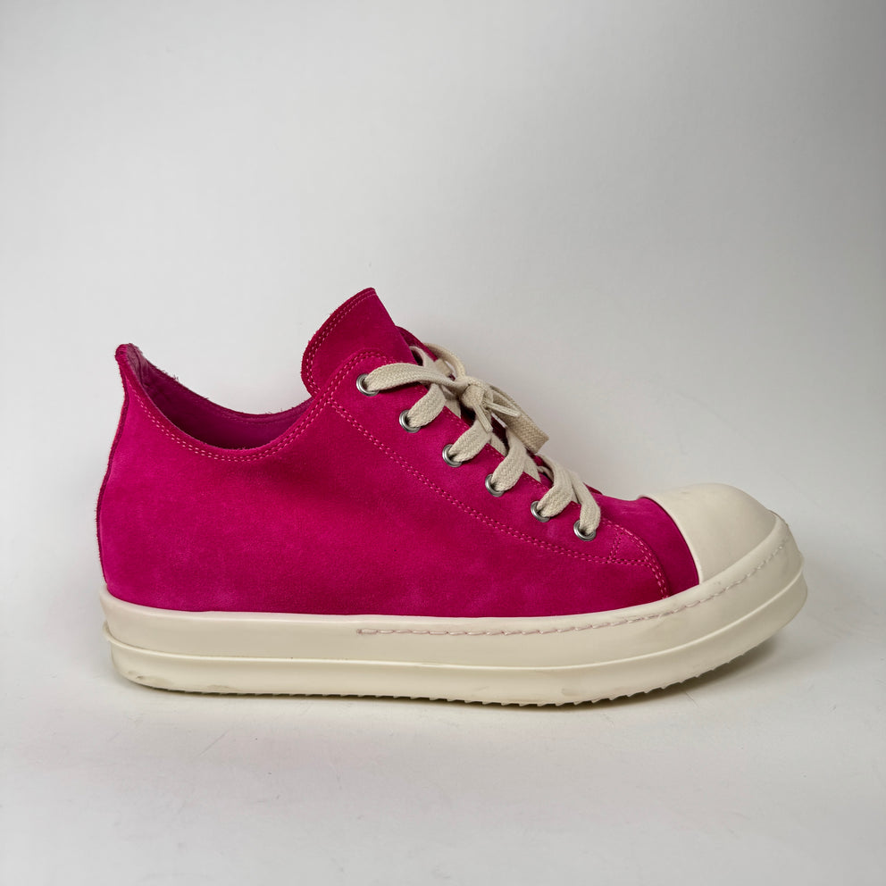 Rick Owens Pink Mainline Suede Low Ramones Size 41
