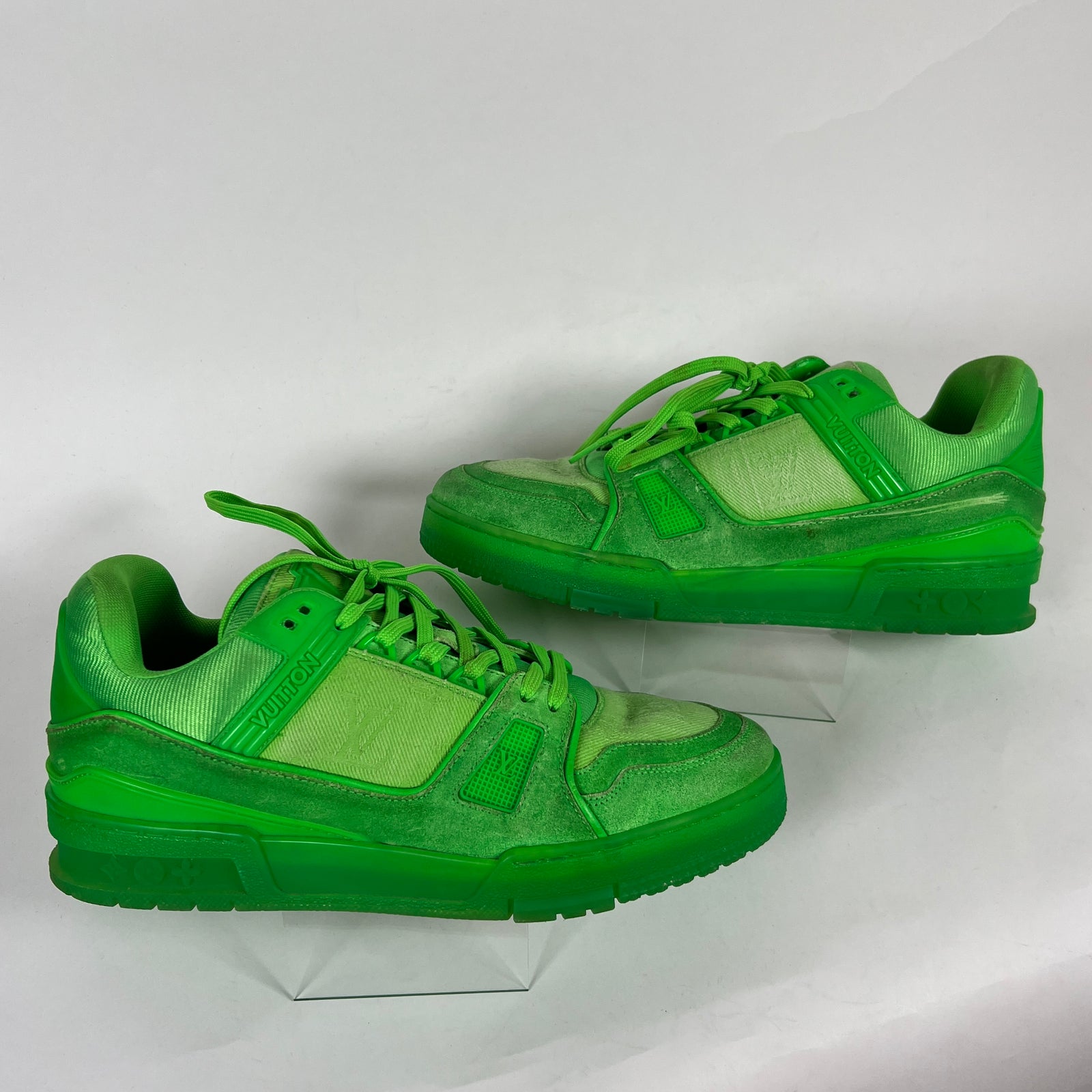 Louis Vuitton Green Canvas Trainers Size 8