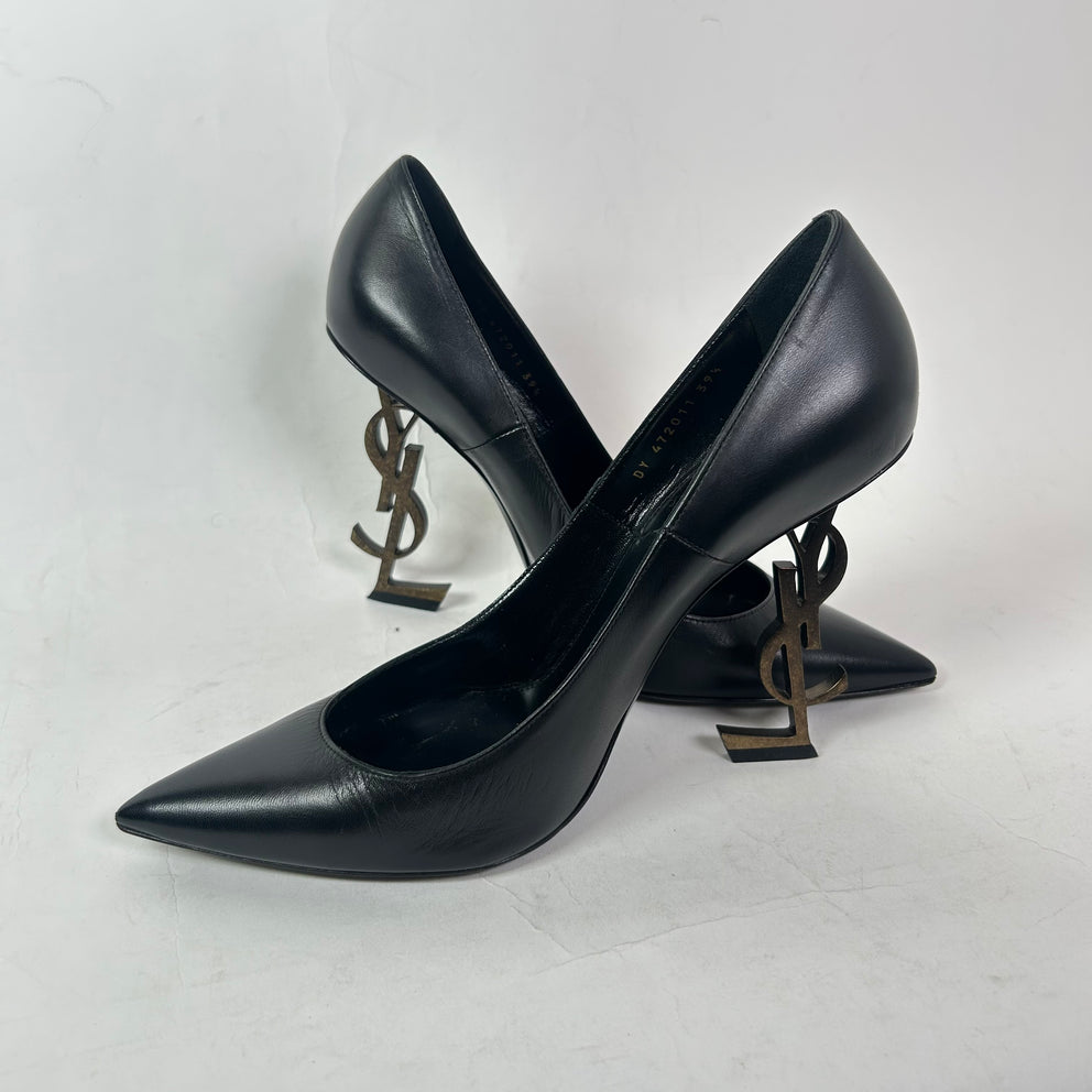 Saint Laurent Black Leather Opyum 110 Pumps Size 39.5