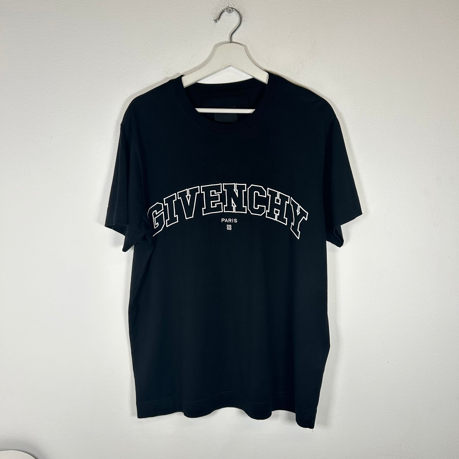 Givenchy Black College Logo Tee Size S