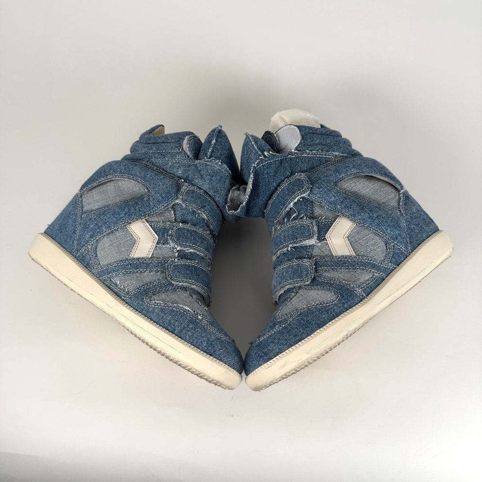 Isabel Marant Blue Bekkett Denim Sneakers Size 38