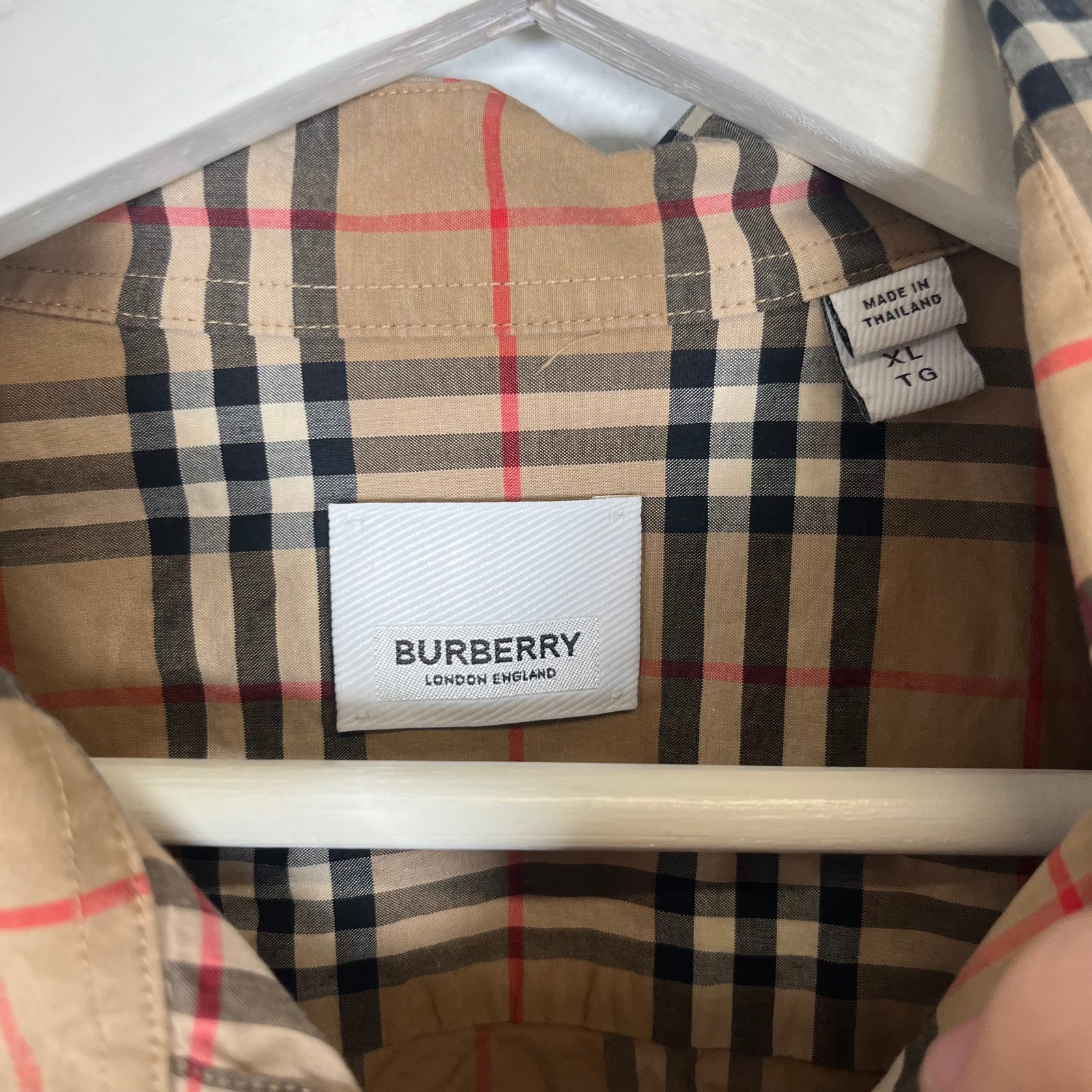 Burberry Simpson Check LS Button Up Shirt Sz XL