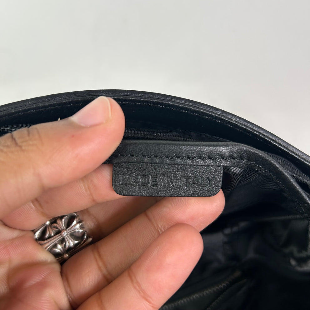 Burberry Emmet Check Embossed Leather Messenger Bag