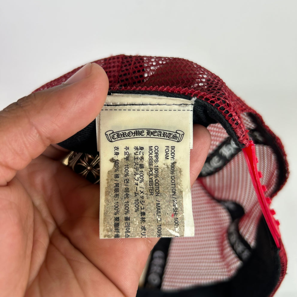 Chrome Hearts Smoked Red Fuck Hollywood Trucker Hat