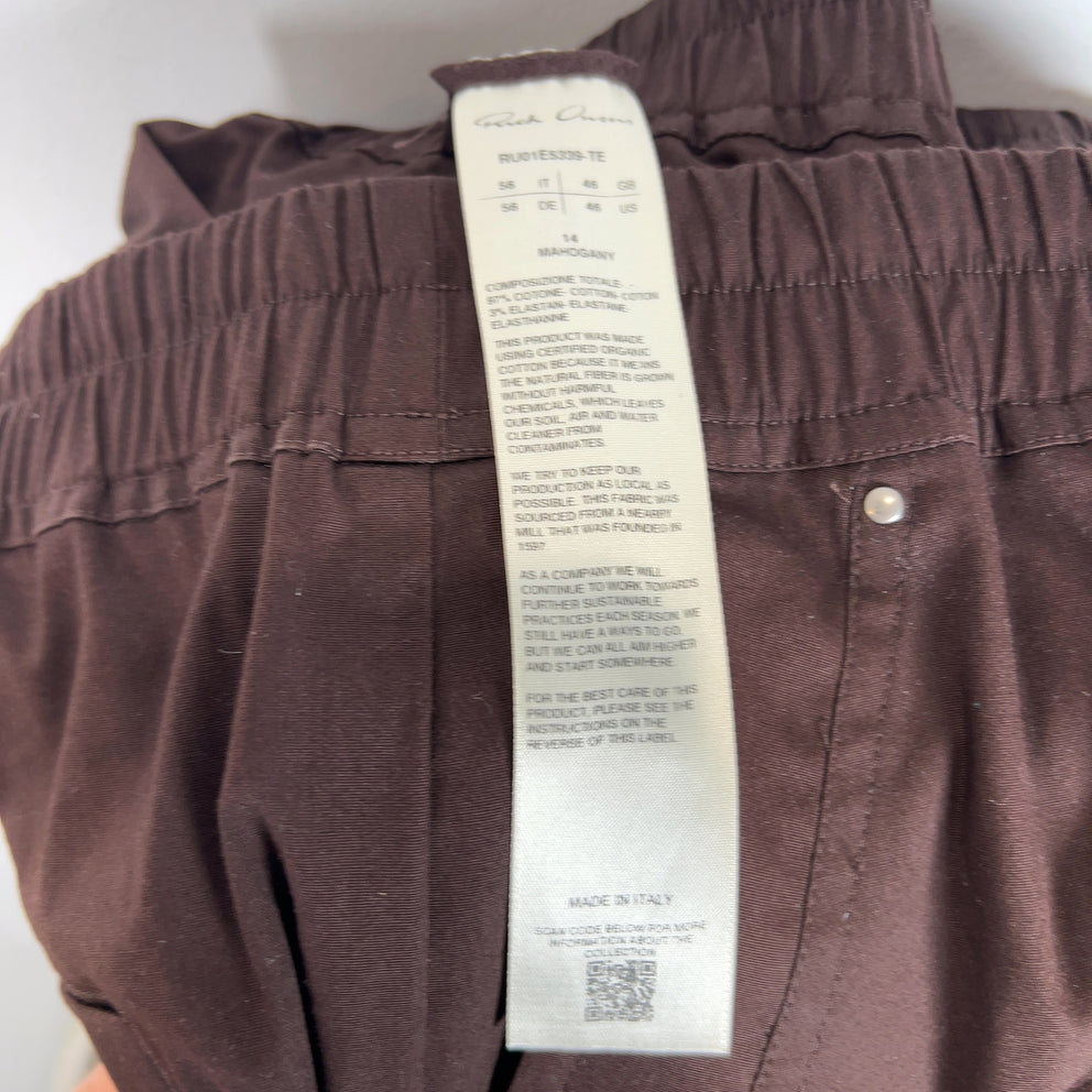 Rick Owens SS26 Hollywood 'Mahogany' Double Bela Cargo Pants