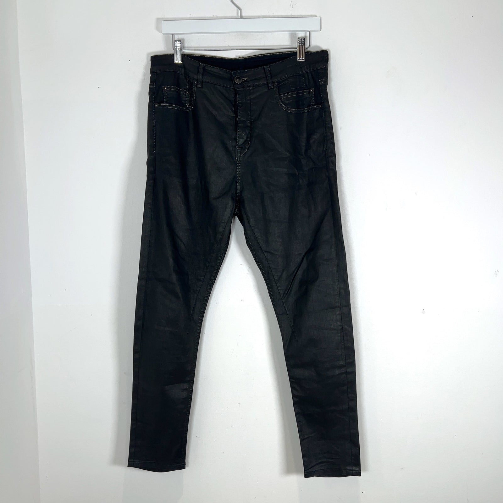 Rick Owens Wax Denim Detroit Cut Jeans