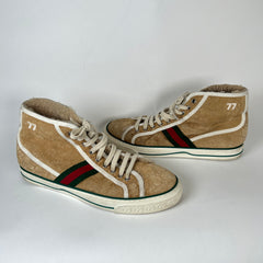 Gucci Brown Suede 1977 Tennis High Top Sneaker Size 9.5