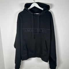 Anonymous Club Black Embroidered Logo Hoodie Size L