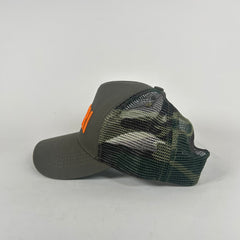 Amiri Military Stencil Green Trucker Hat