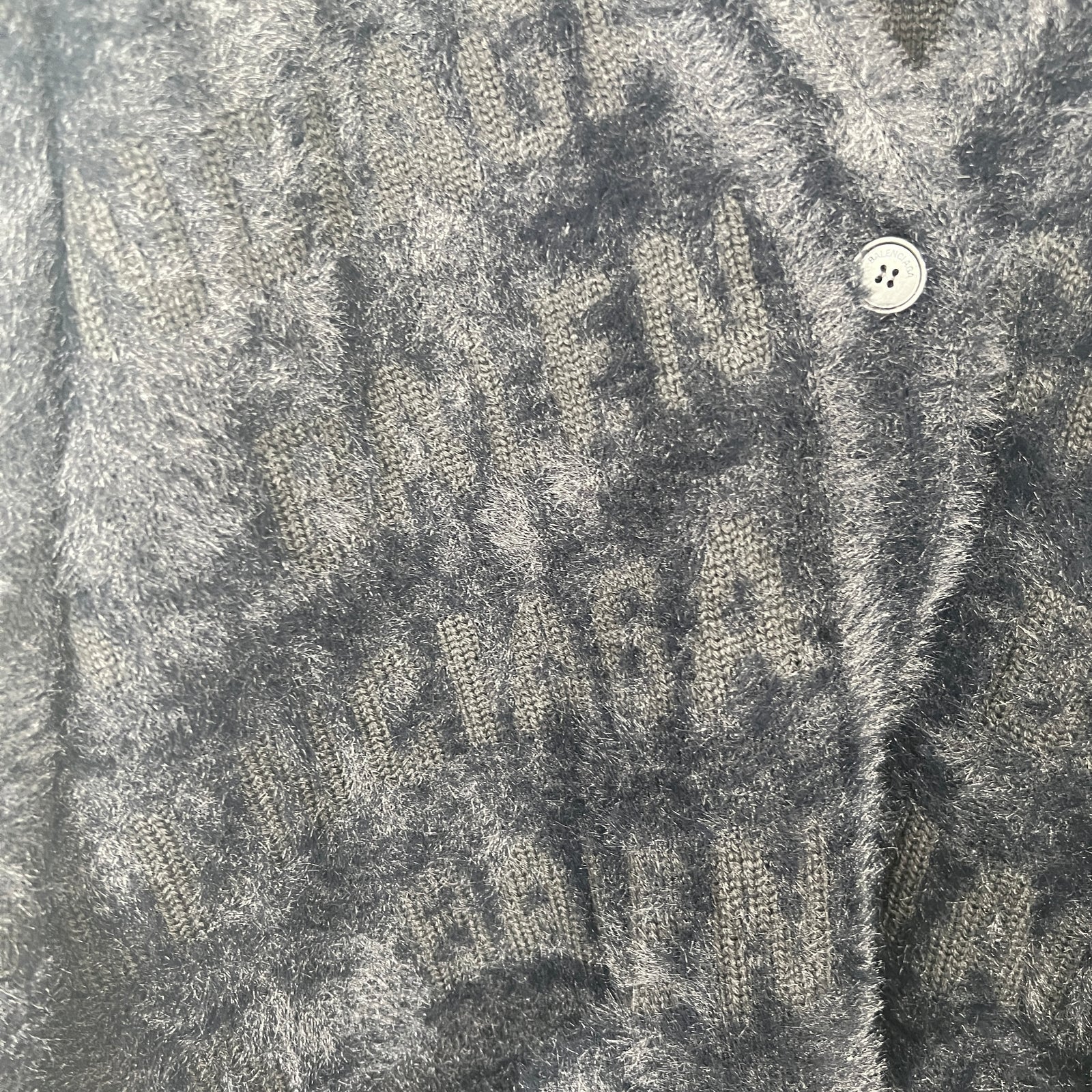 Balenciaga Black Faux Fur Cardigan Size S