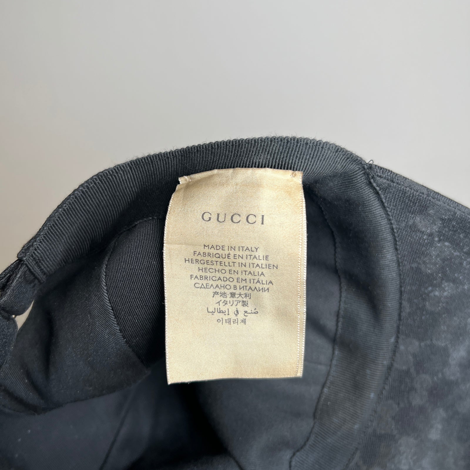 Gucci Black GG Patch Logo Baseball Cap Size L