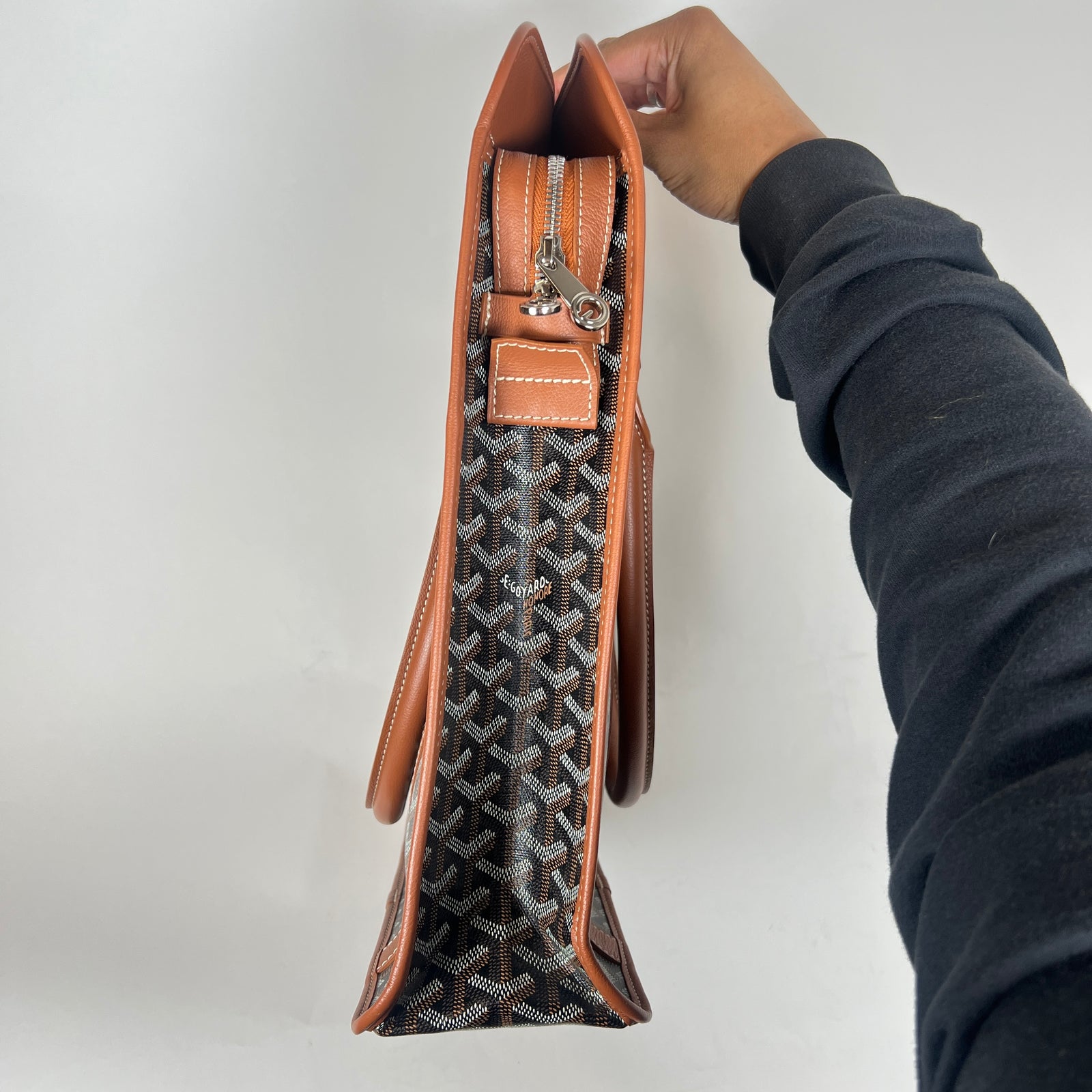 Goyard Black/Brown Goyardine Bourgogne Tote Bag