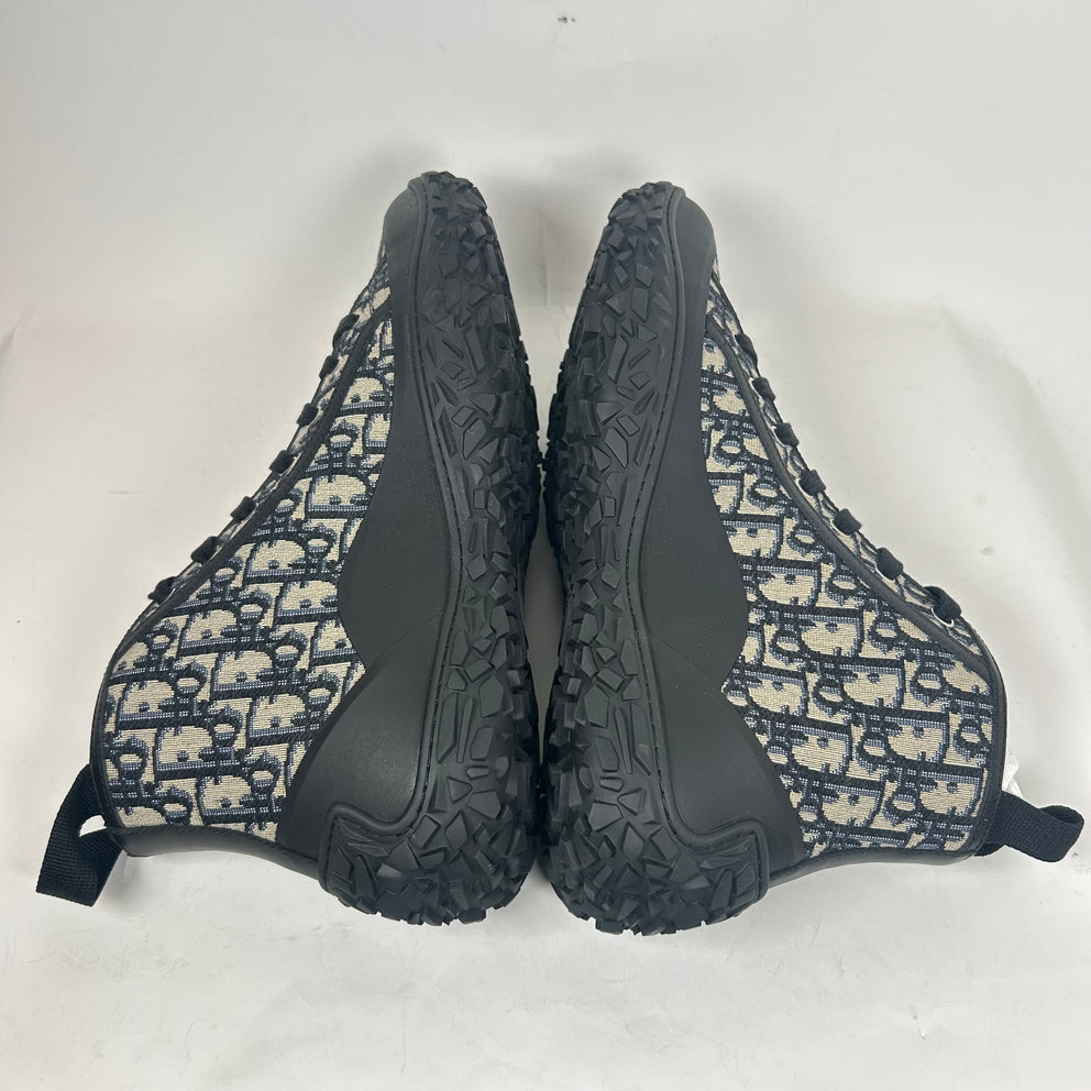 Dior B28 Beige/Black Oblique Jacquard High Top Sneaker Size 46