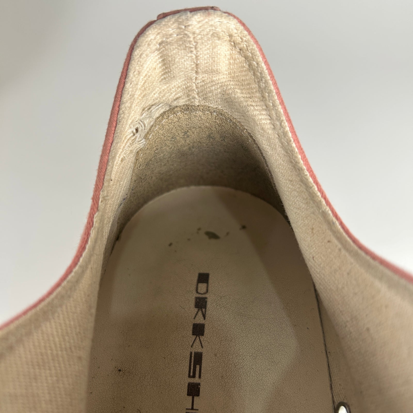 Rick Owens Pink Double Bumper Ramones Low Top Size 41