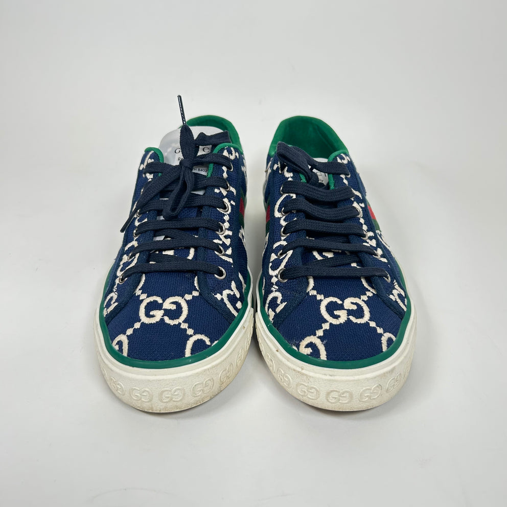 Gucci Dark Blue Tennis 1977 Low Top Sneaker Size GG 9